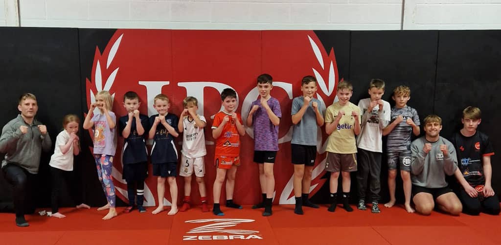 Children at Mixed Martial Arts class in North Wales